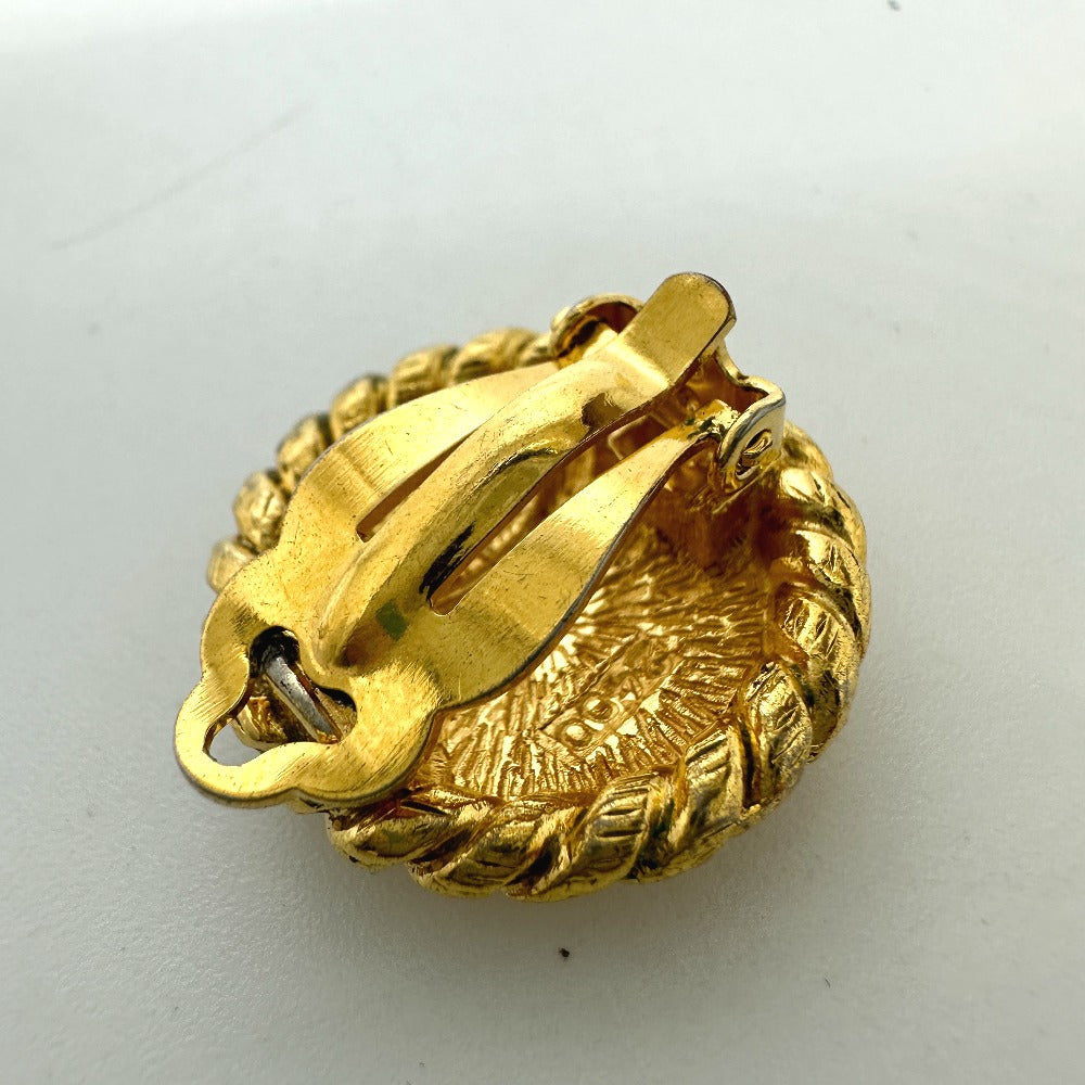 CHANEL Earring Gold Plated gold 95P logo CC COCO Mark Round Women