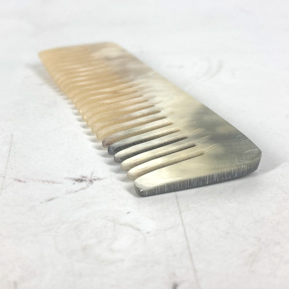 HERMES hair accessory Buffalo Horn, Leather beige Hair comb with case Accessories mini Women(Unisex)