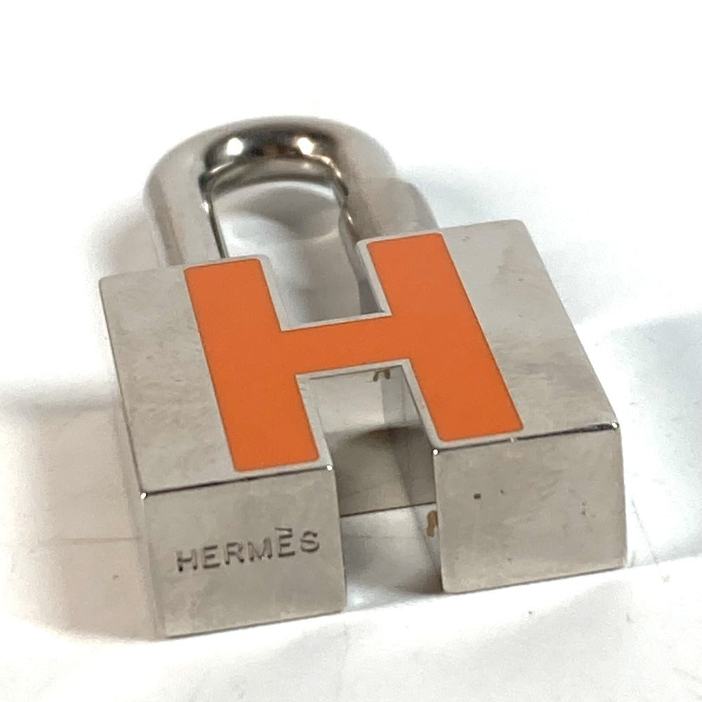 HERMES Pendant top metal Silver Cadena Padlock Charm H Logo Key