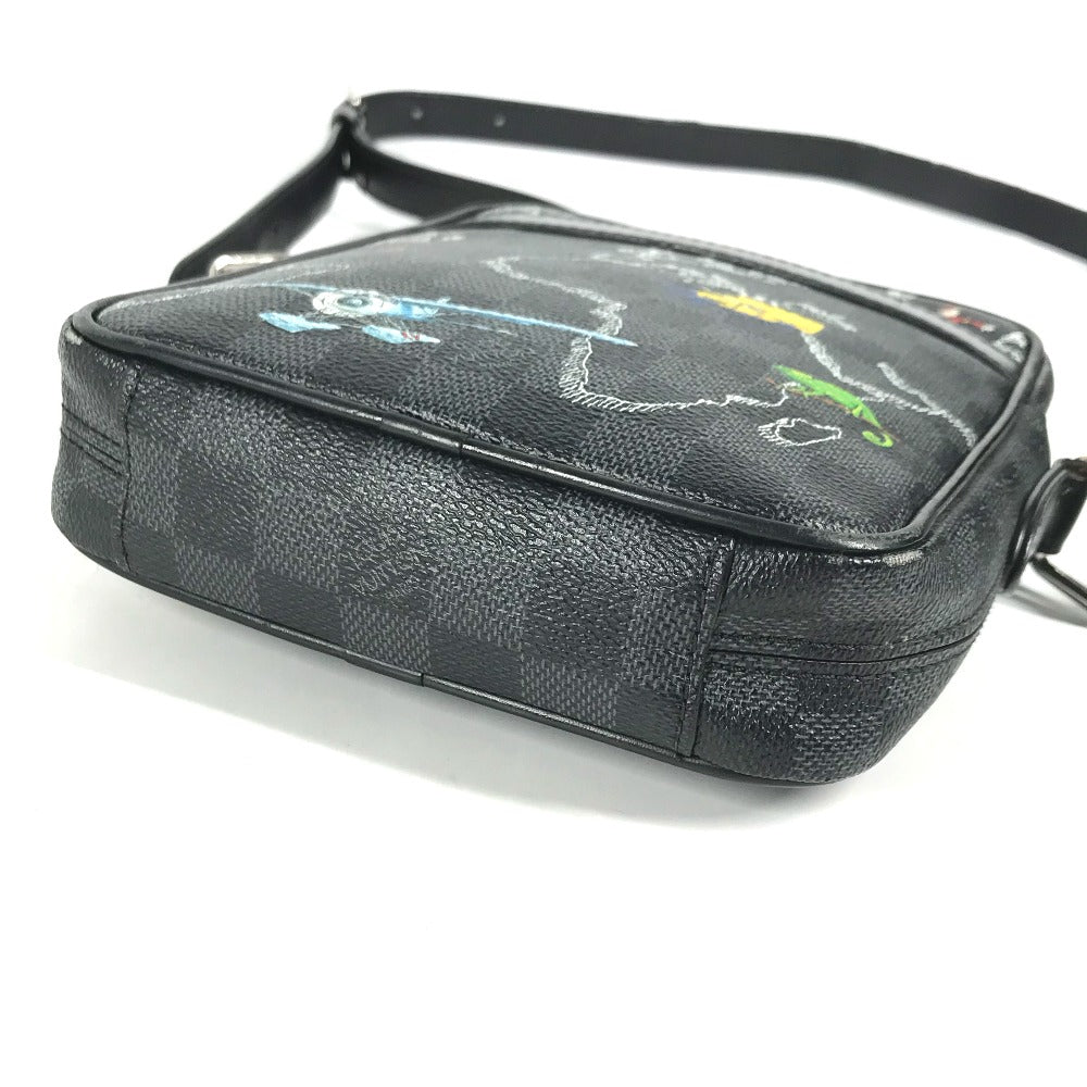 LOUIS VUITTON Shoulder Bag N40239 Graphite canvas black Damier Graphite Map Danube PM NM mens