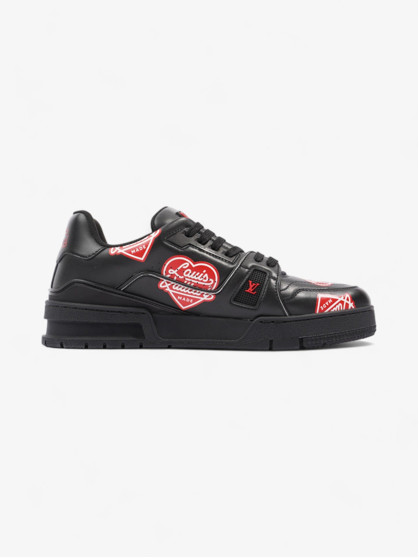 Louis Vuitton Virgil Abloh x Nigo LV Made Heart Trainer Black / Red Leather EU 40.5 UK 6.5