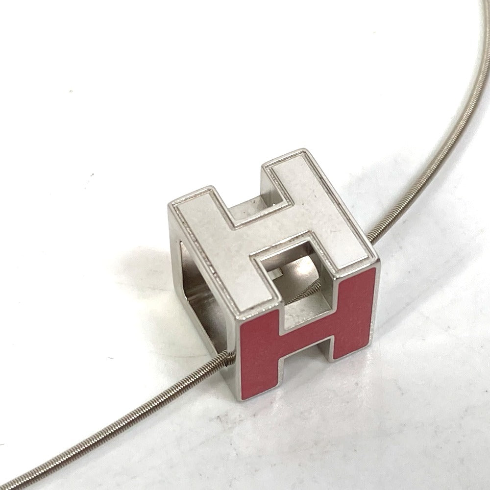 HERMES Necklace metal Silver H cube Cardue Ash Women