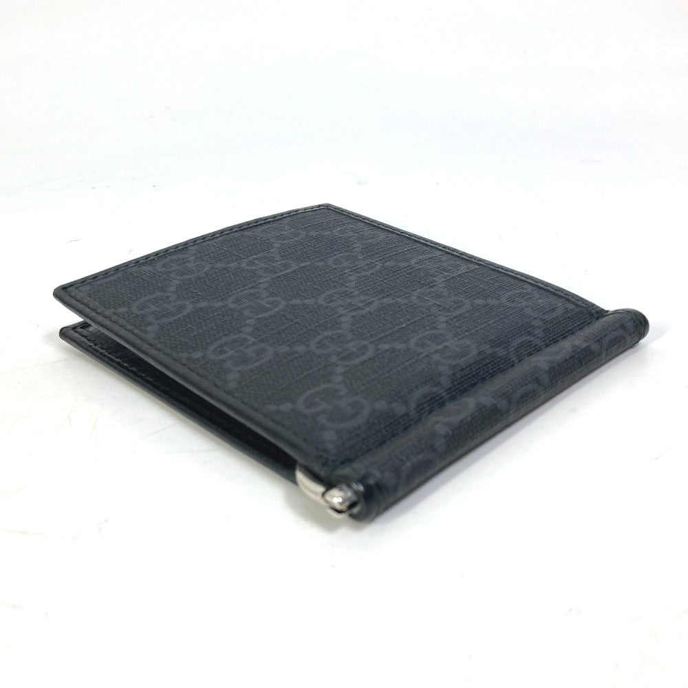 GUCCI Folded wallet 700686 GG Supreme Canvas black GG money clip Interlocking G Card Case Wallet mens