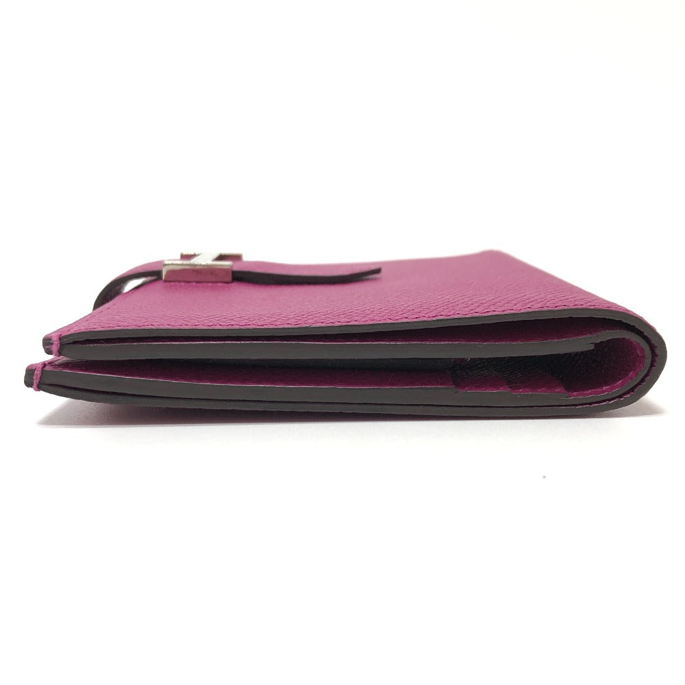 HERMES Folded wallet Epsom purple HMetal Bean compact