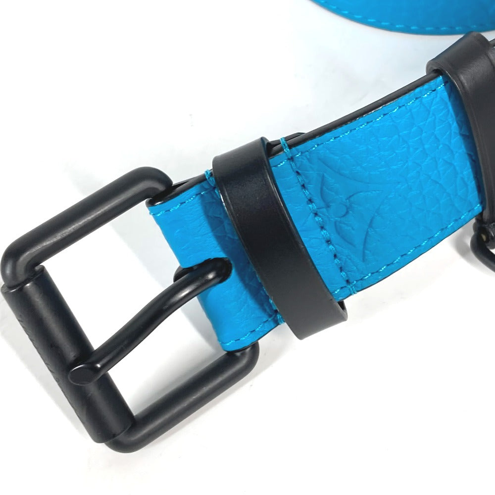 LOUIS VUITTON belt MP207T Taurillon Clemence blue Virgil Abloh Monogram Saint Tulle Signature mens 95-38