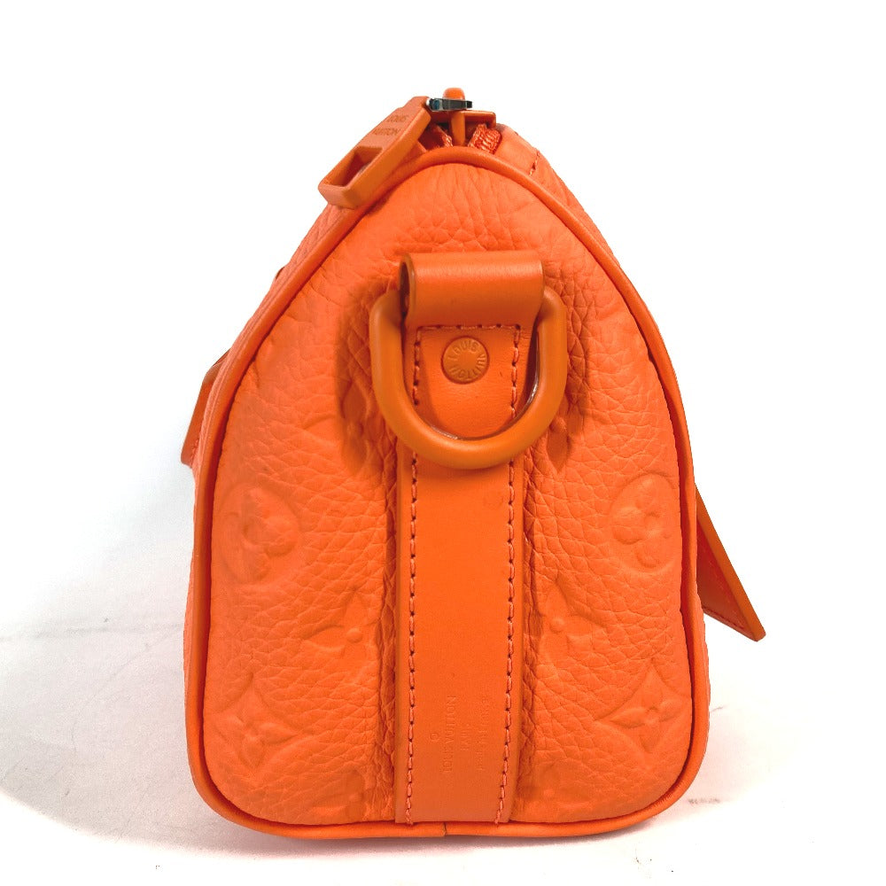 LOUIS VUITTON Handbag M20930 Taurillon Clemence Leather Orange Monogram Keepall bandouliere25 mens