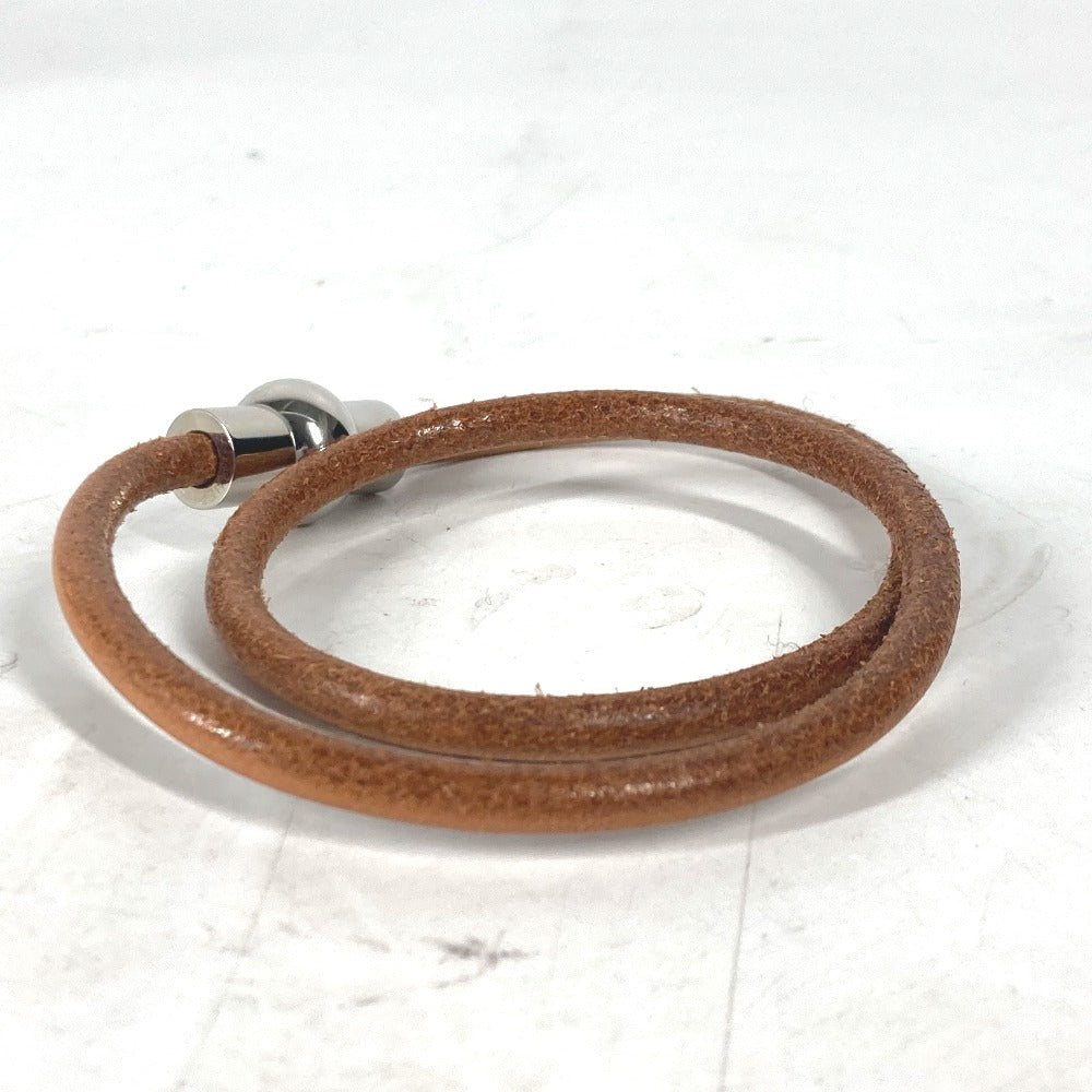 HERMES choker leather Brown