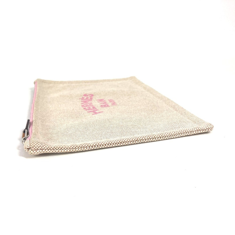 HERMES Pouch canvas pink logo Sailing