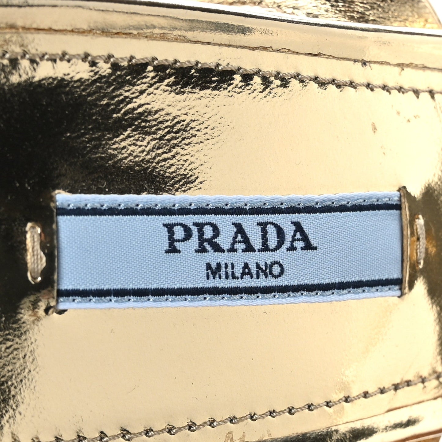 PRADA METALLIC GOLD PLATFORM SANDALS