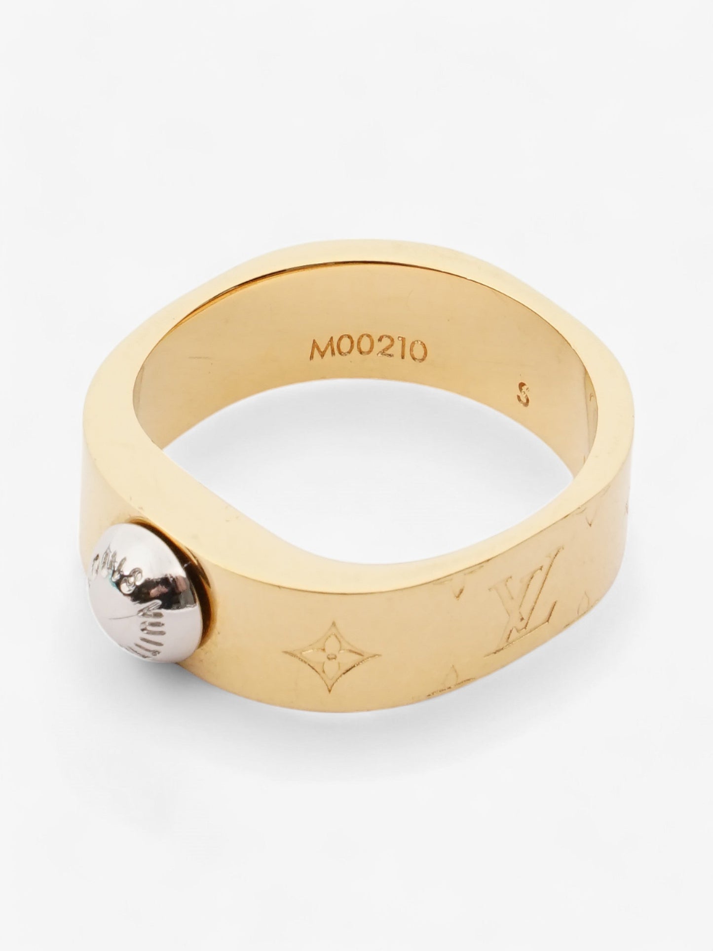 Louis Vuitton Nanogram Ring Gold / Silver Base Metal Small (Circumference - 52mm)