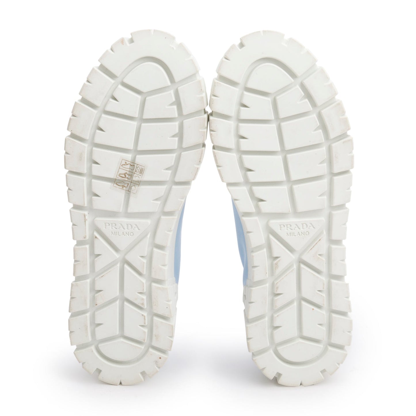 Prada Blue Re-Nylon Gabardine Wheel Logo Sneakers, Size 37