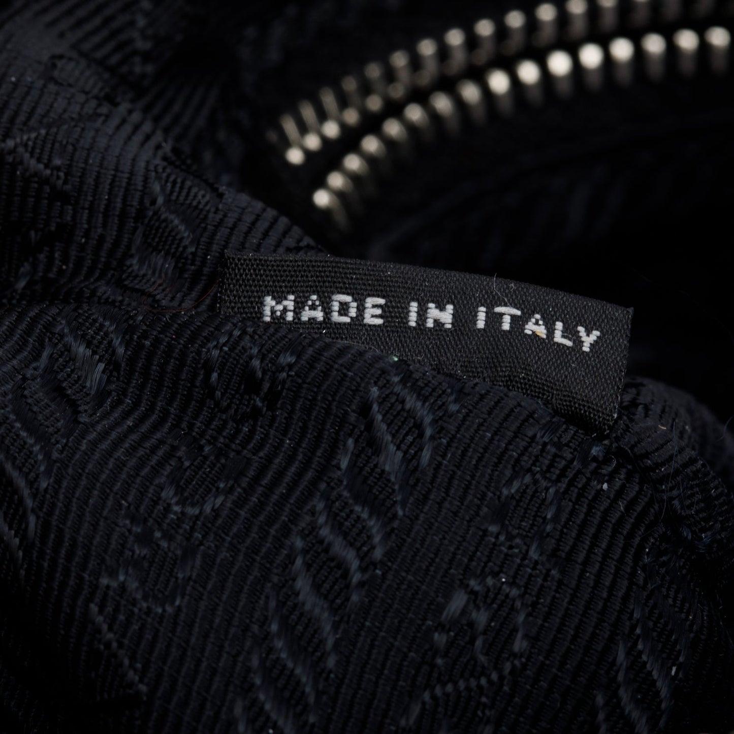 Prada Black Tessuto Nylon O-Ring Zip Pouch