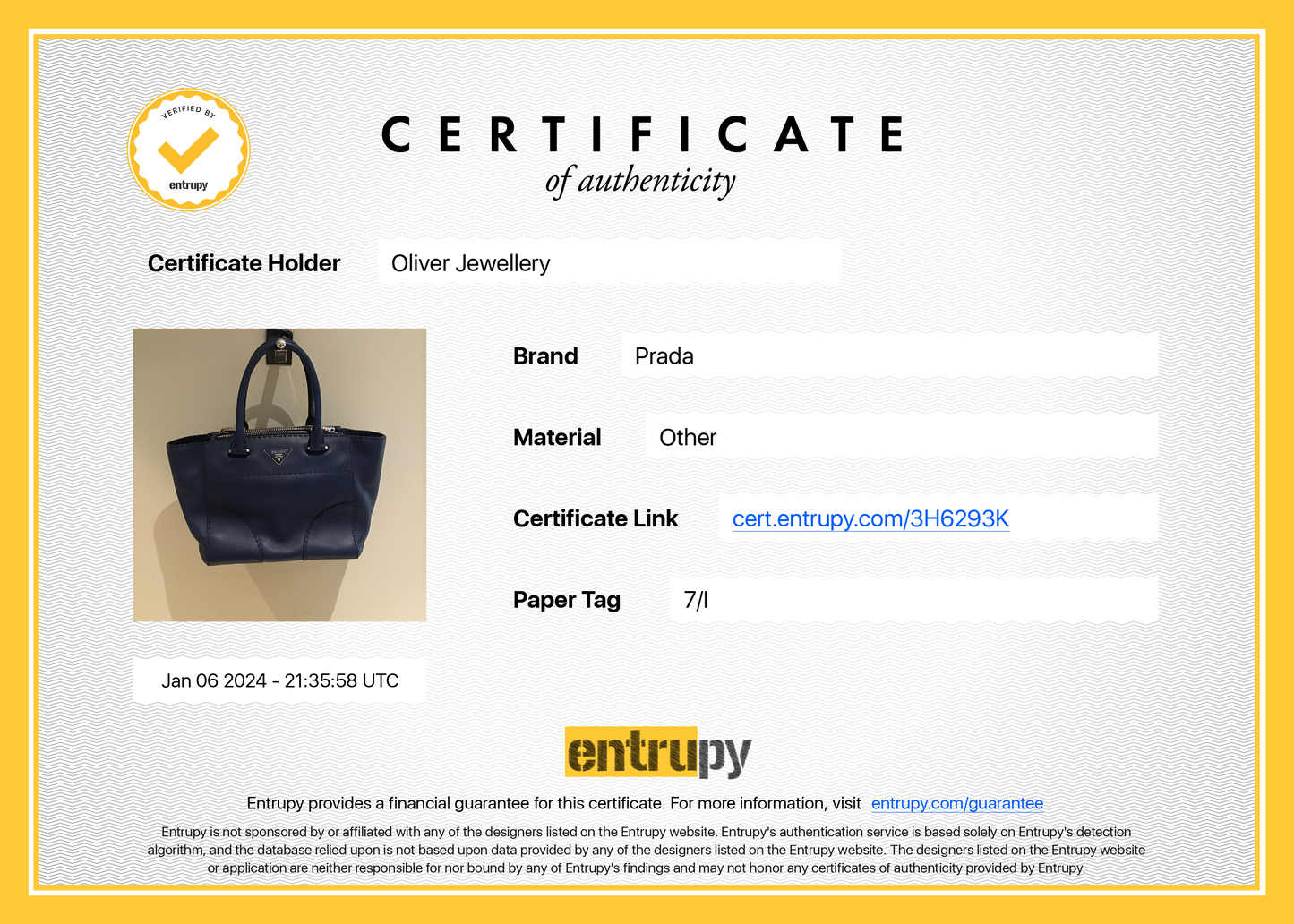 Prada Blue City Calf Small Twin Pocket Tote
