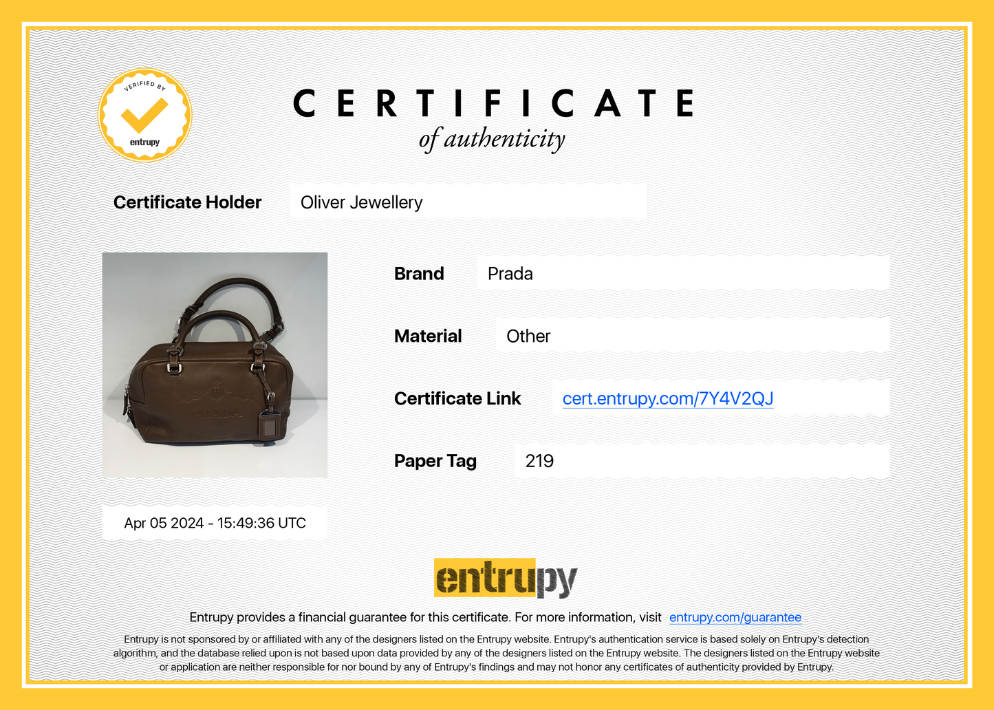 Prada Brown Vitello Daino Leather Medium Bauletto Logo Bag
