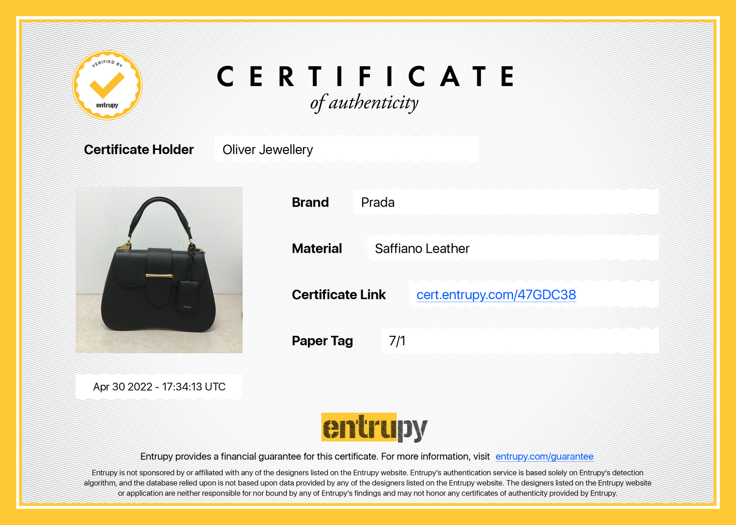 Prada Large Saffiano Lux Sidonie Top Handle Bag