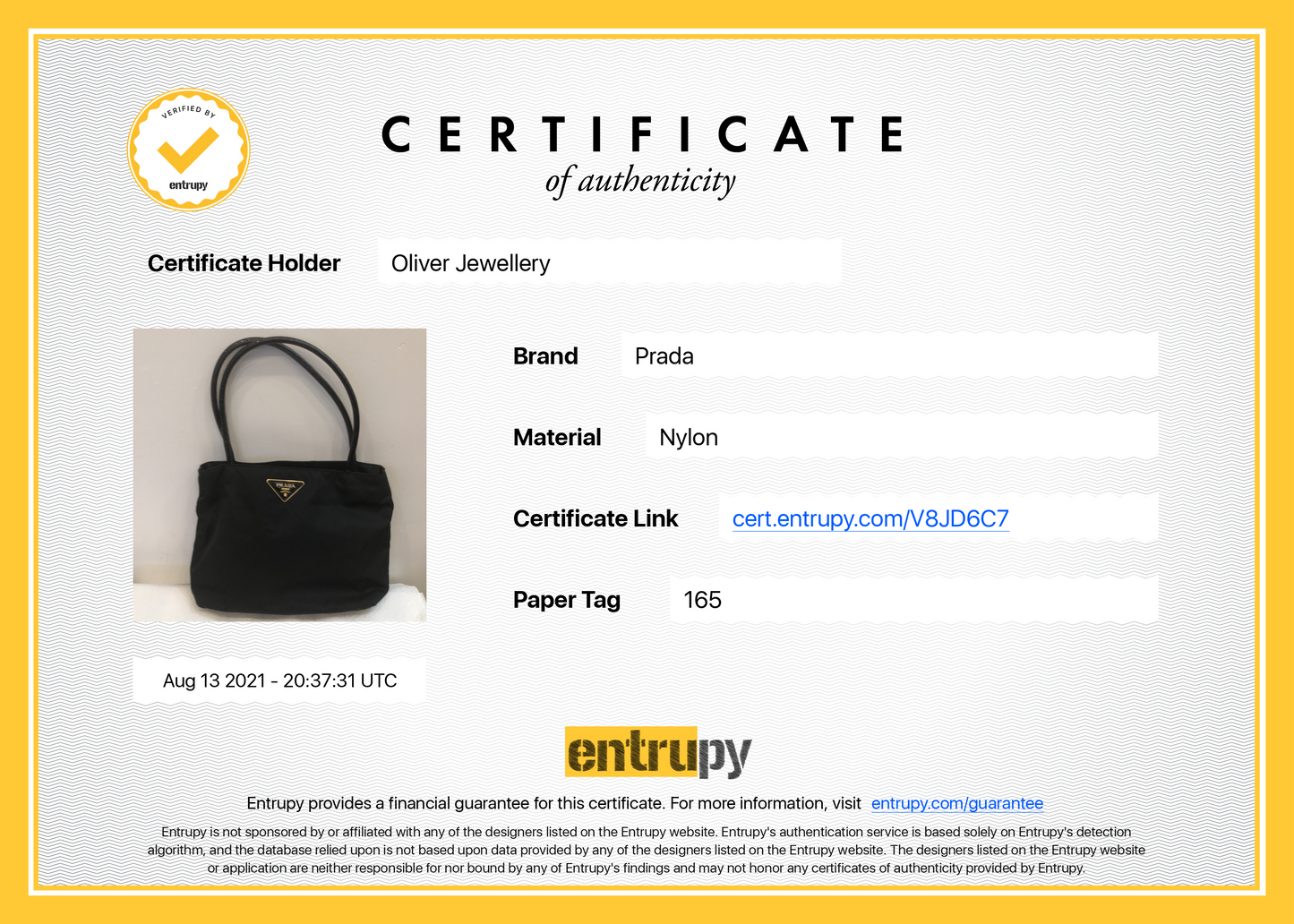 Prada Patent Leather Trimmed Tessuto Nylon Tote