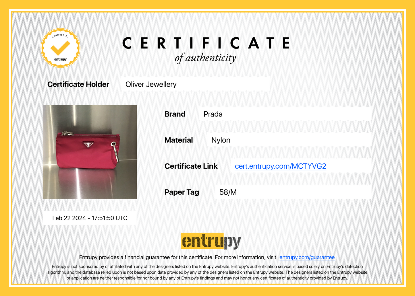 Prada Pink/Red Tessuto O-Ring Wristlet