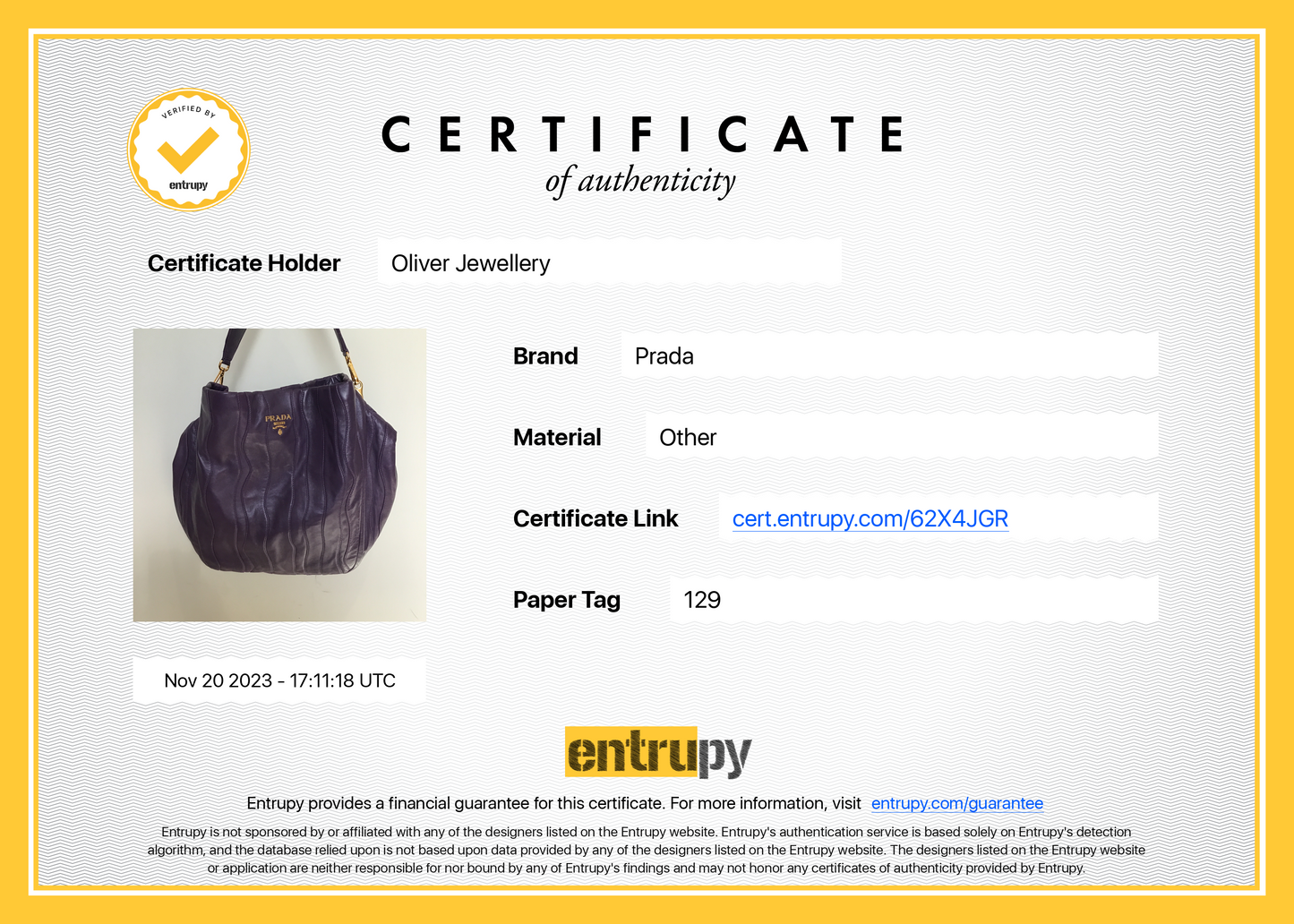 Prada Purple Nappa Stripes Leather Shoulder Bag