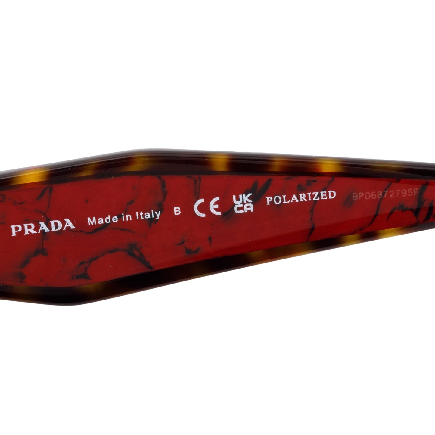 Prada SPR 15W Brown & Red Acetate Cat-Eye Sunglasses