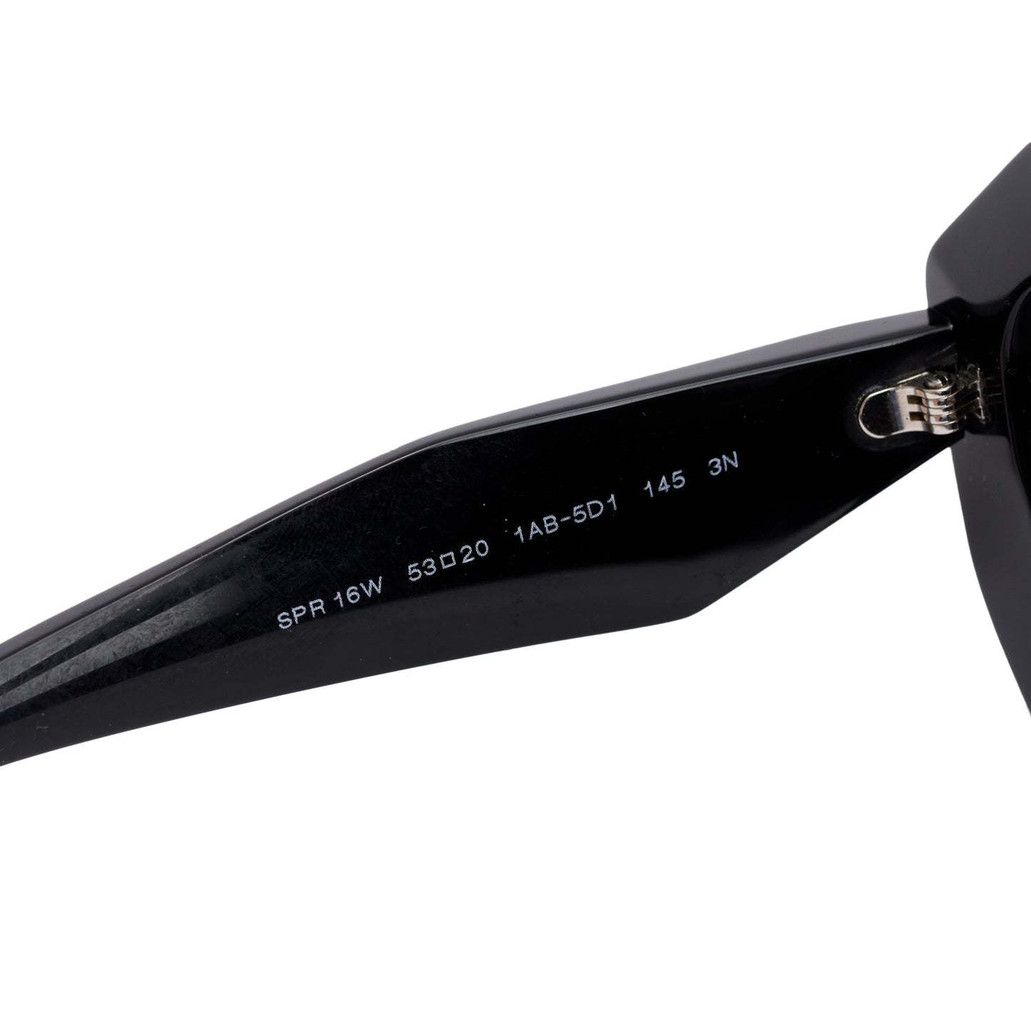 Prada SPR 16W Black Acetate Symbole Geometric Sunglasses
