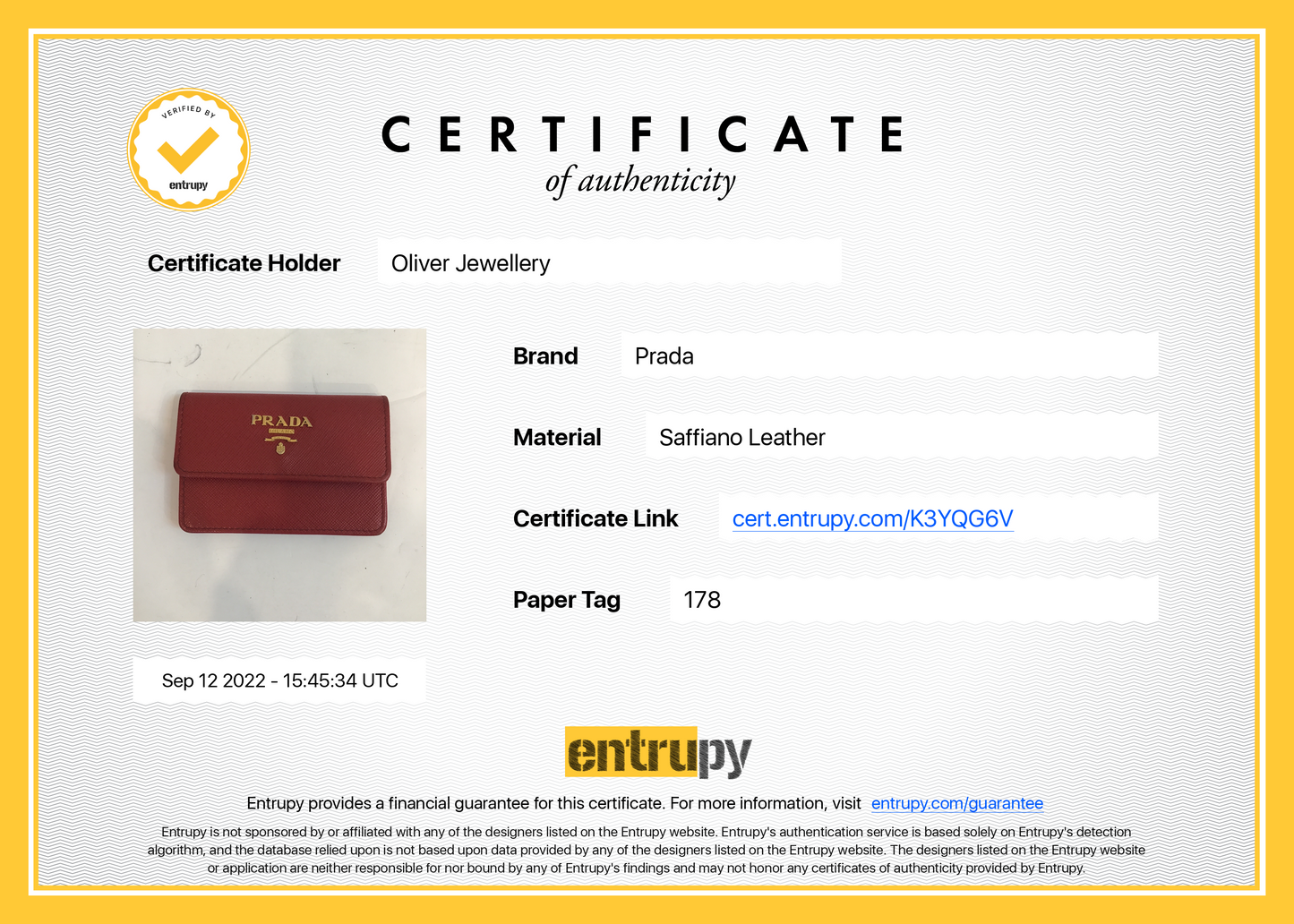 Prada Saffiano Leather Flap Card Holder