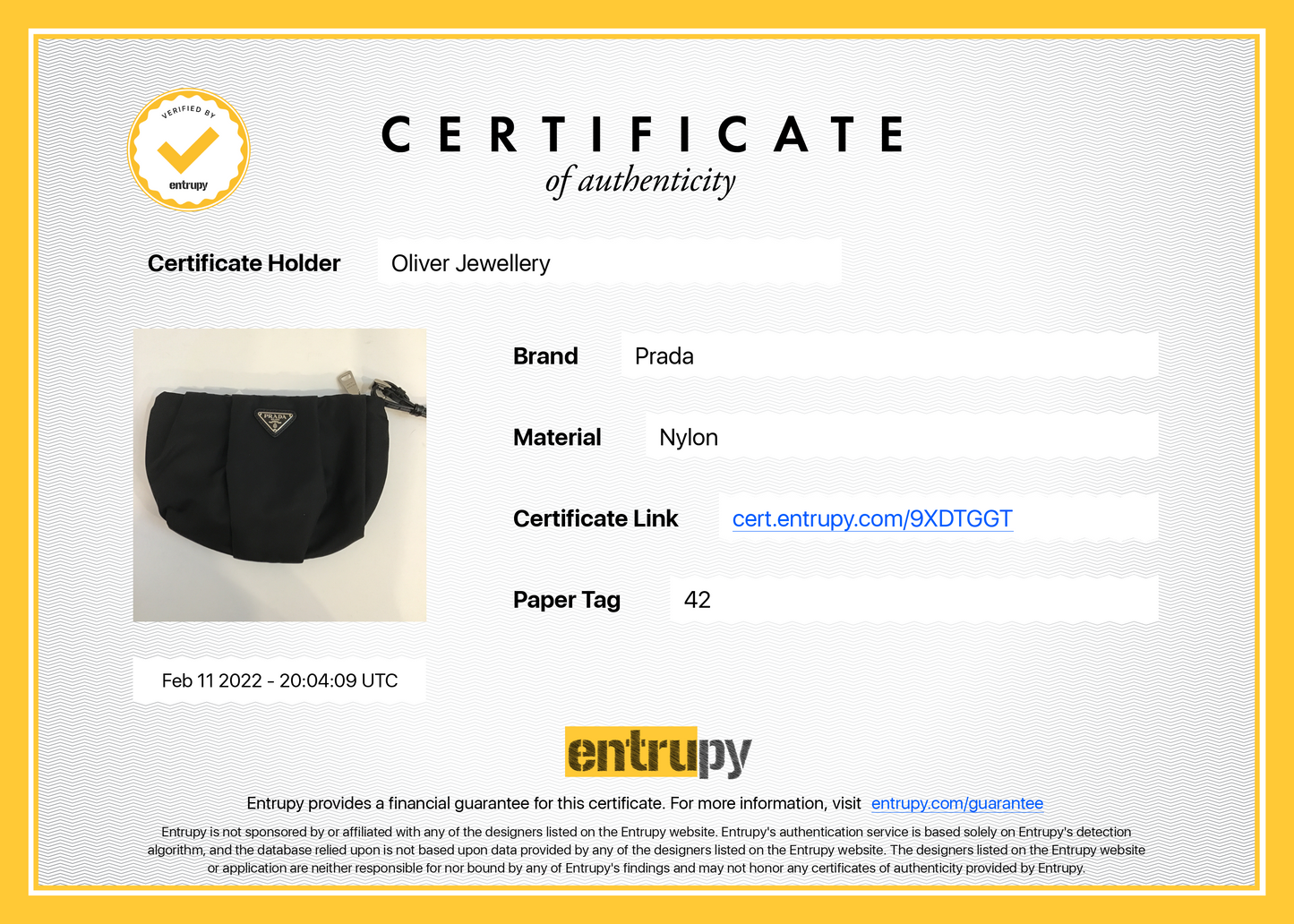 Prada Tessuto Nylon Wristlet