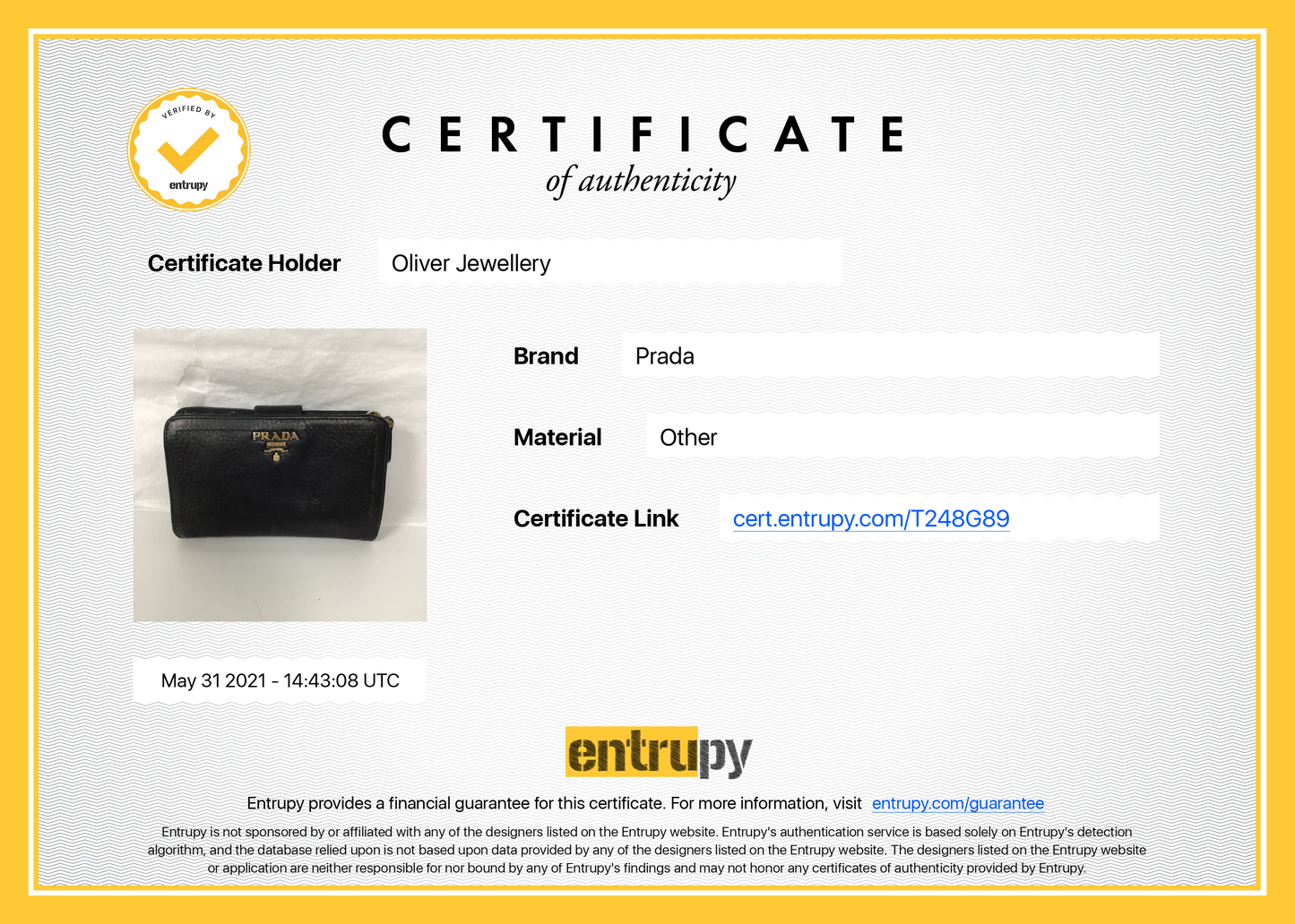 Prada Vitello Daino French Wallet