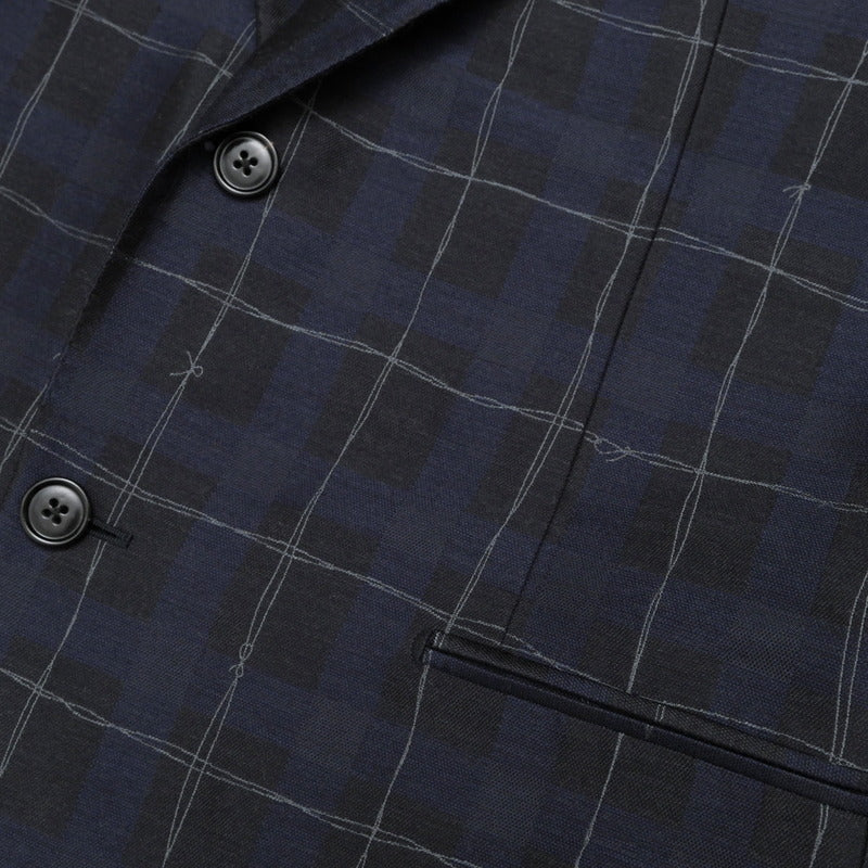 HERMES tailored jacket G19821K silk Navy mens 50