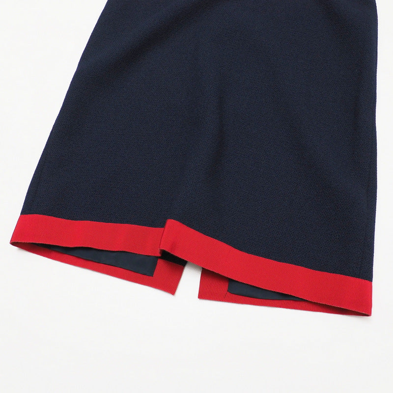 GUCCI one piece 550784 86% wool, 14% nylon Navy x red Women 42