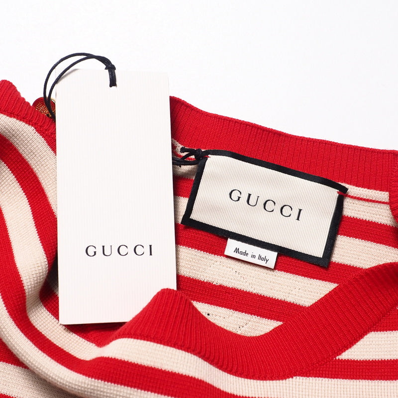 GUCCI sweater 572594 knit Beige / red Women M