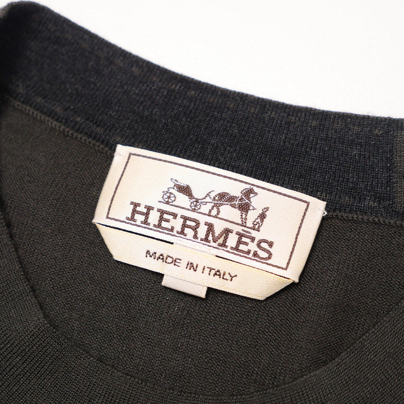 HERMES sweater H467045HA knit Dark brown mens M