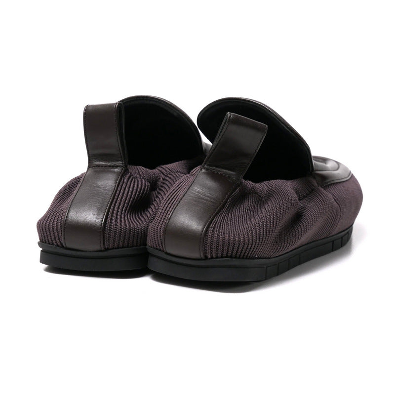 BOTTEGAVENETA Slip-on Leather x Knit Brown mens 43