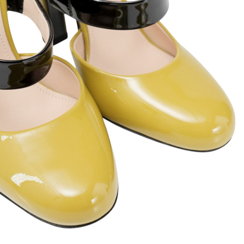 BOTTEGAVENETA pumps leather Light Green/Black Women 36