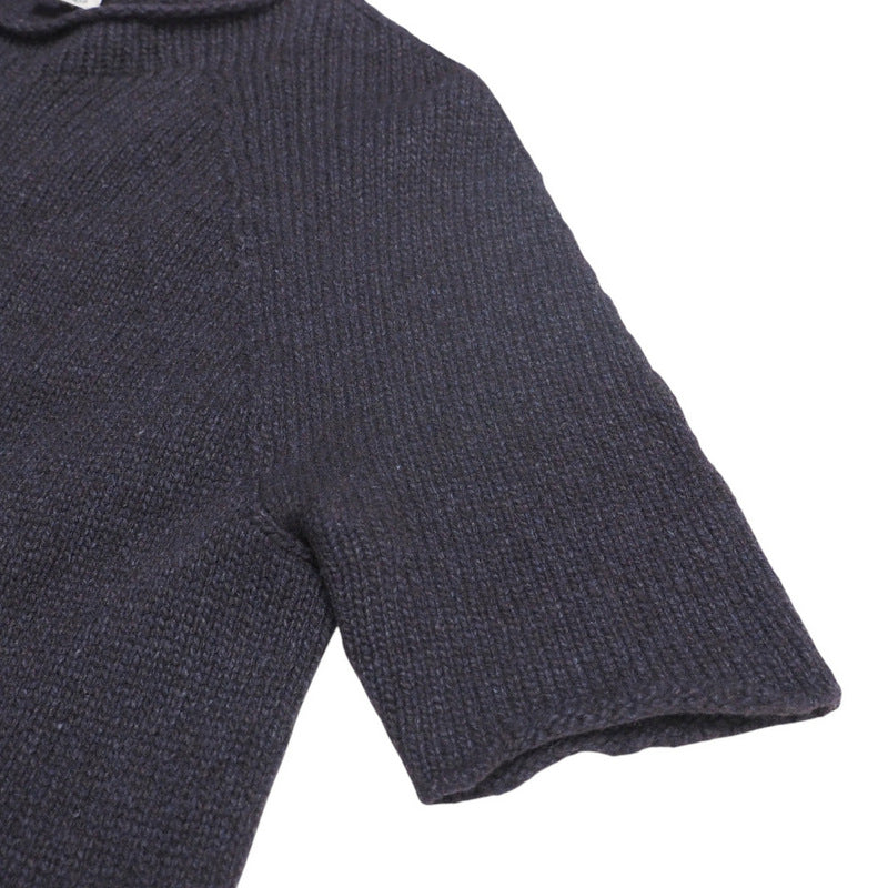 HERMES one piece knit Navy Women 34