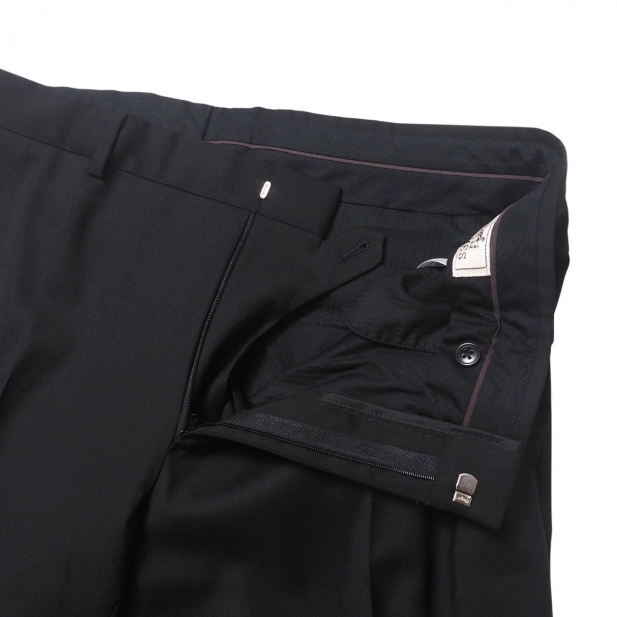 HERMES suit A19802K wool black mens 52