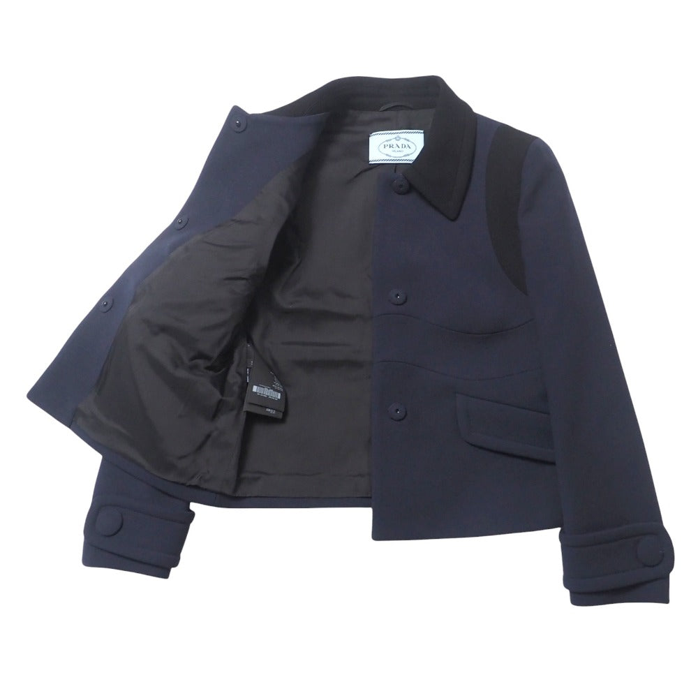 PRADA Jacket P585B wool Navy type Women 44
