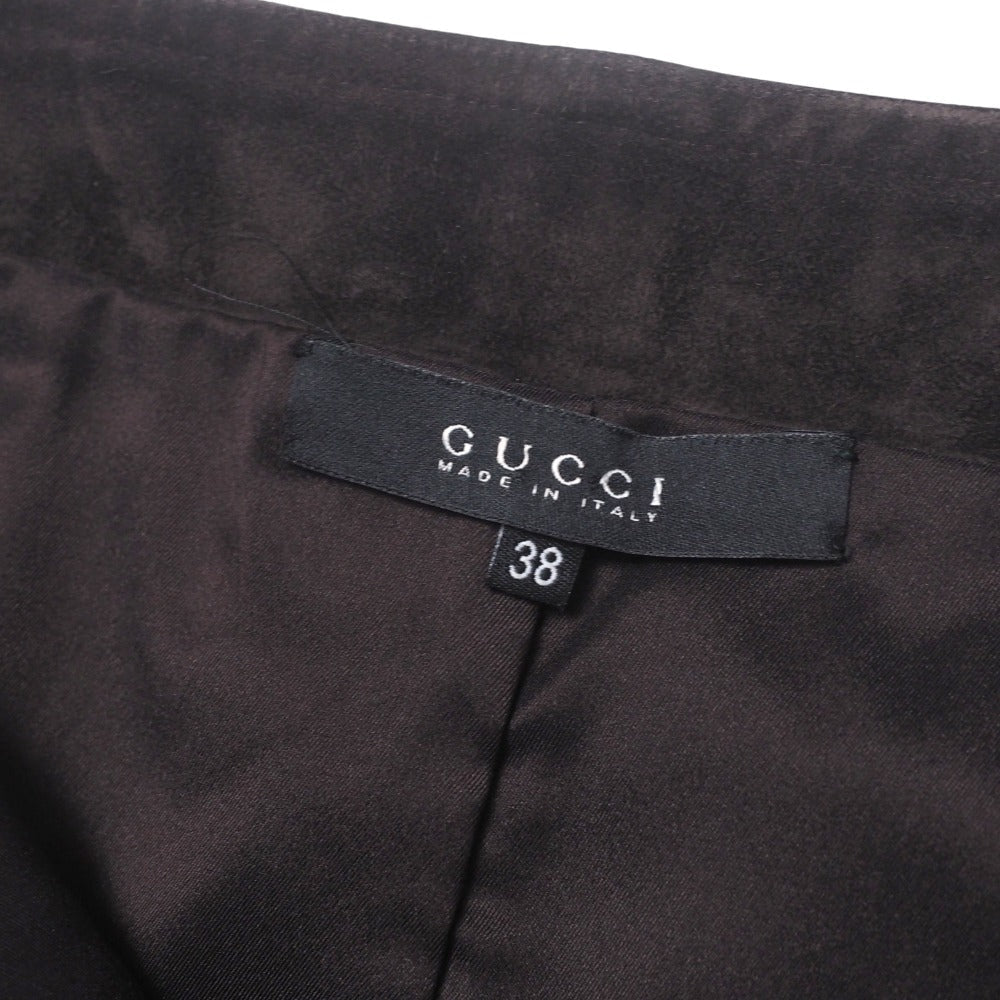 GUCCI skirt Suede Brown Suede leather Women 38