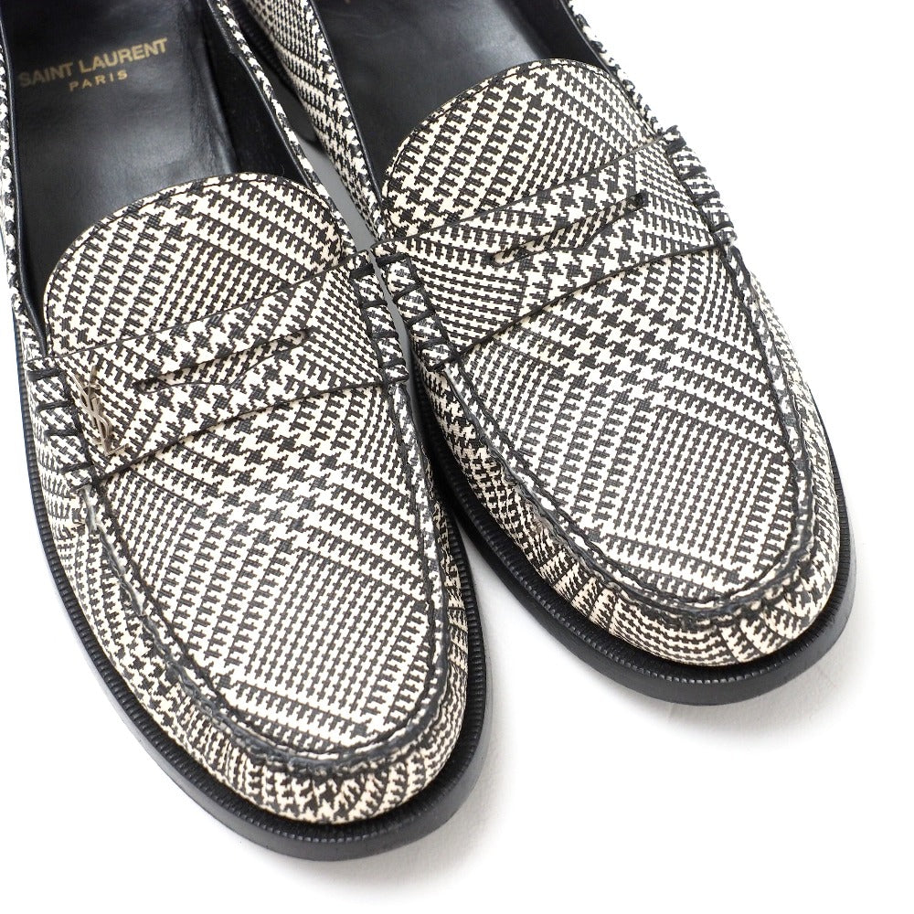 SAINT LAURENT PARIS loafers Smooth Rubbed White black mens 40