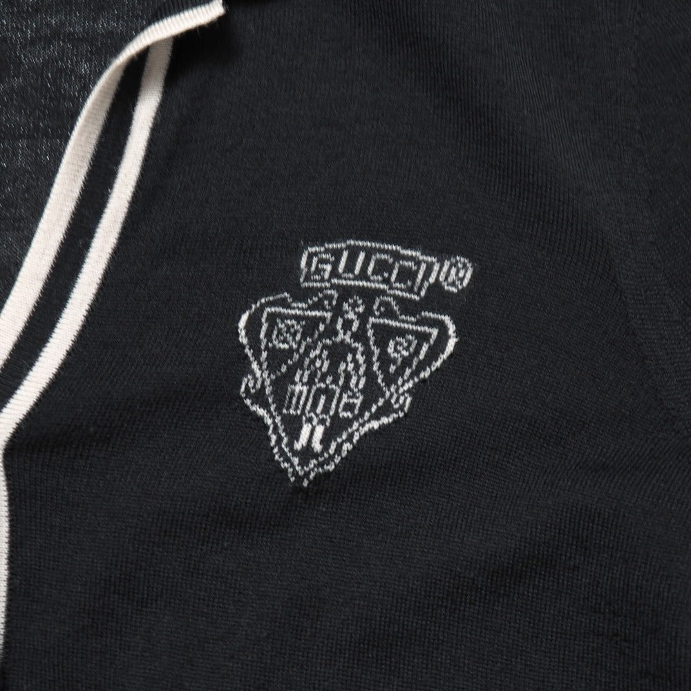 GUCCI knit 100% wool Black x Beige 164857 S