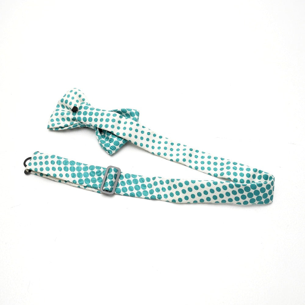 HERMES tie 100% silk White type Green