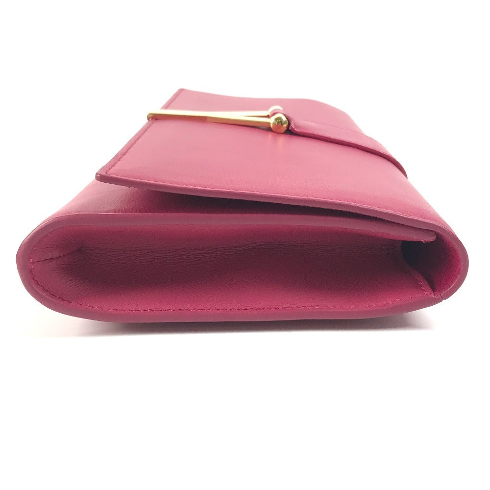 SAINT LAURENT Clutch bag 311213 leather pink Y line logo flap