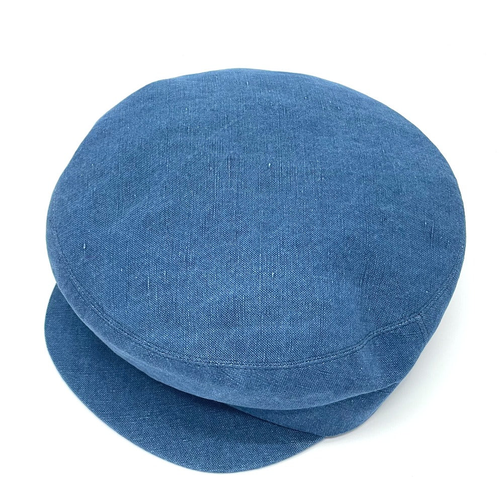 HERMES hat hemp blue Casquette Women 56