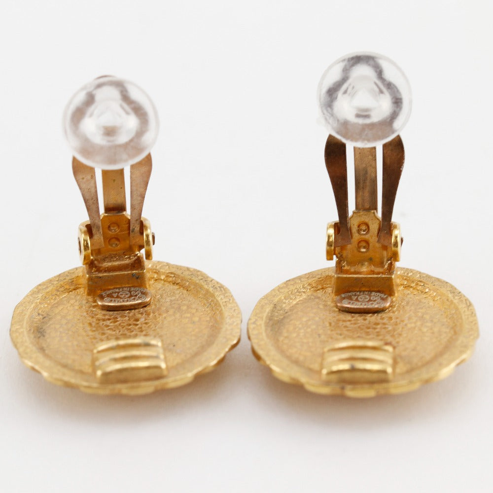 CHANEL Earring Plated Gold gold Flower motif Women