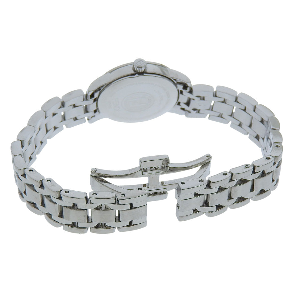 FENDI Watches Quartz 2100L Stainless Steel Silver Date 11P diamond black dial Women