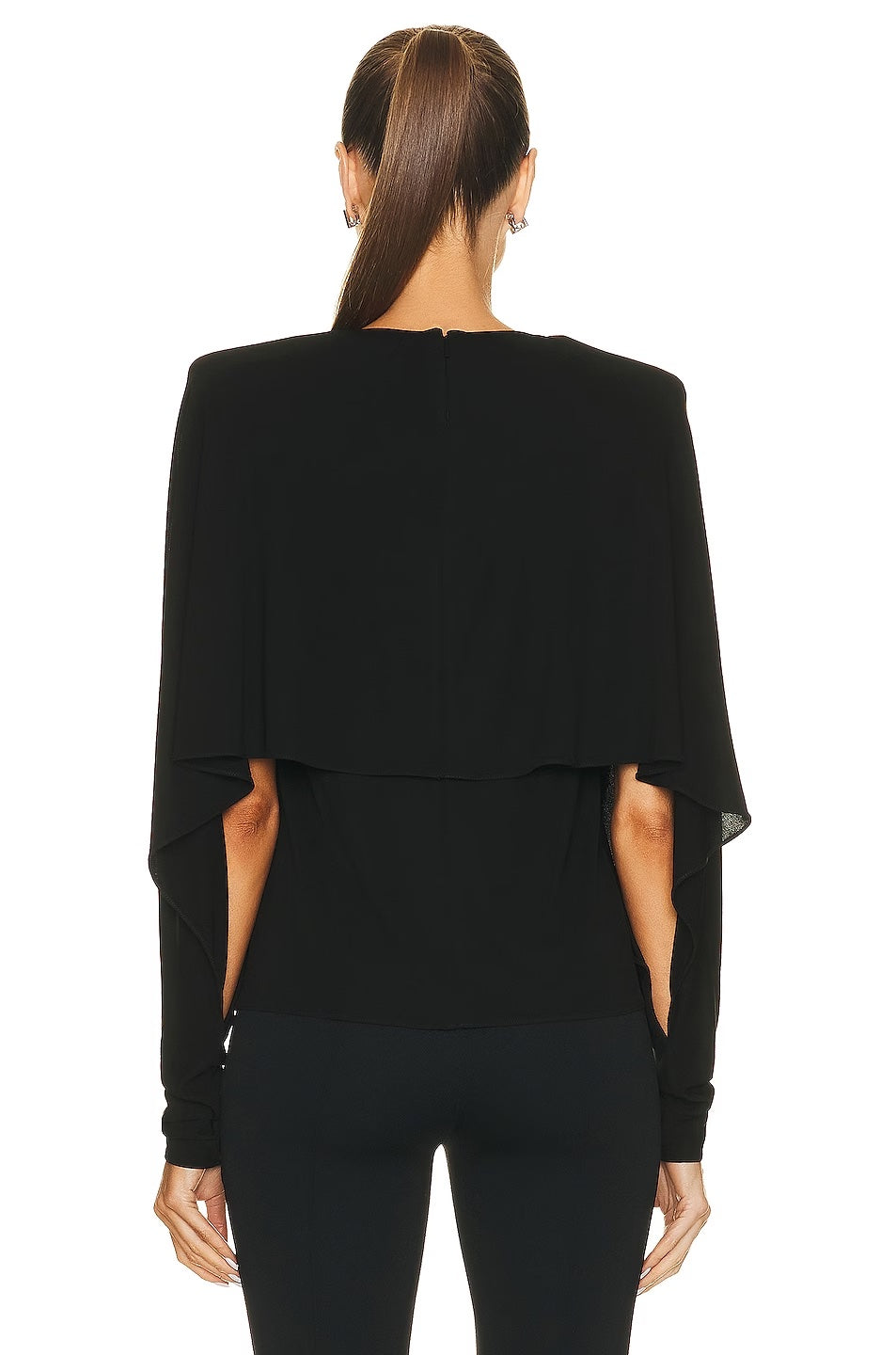 YVES SAINT LAUREN FLOWER DETAIL CREPE JERSEY TOP