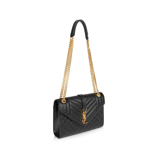 Saint Laurent 2022 Medium Monogram Matelasse Envelope Chain Bag