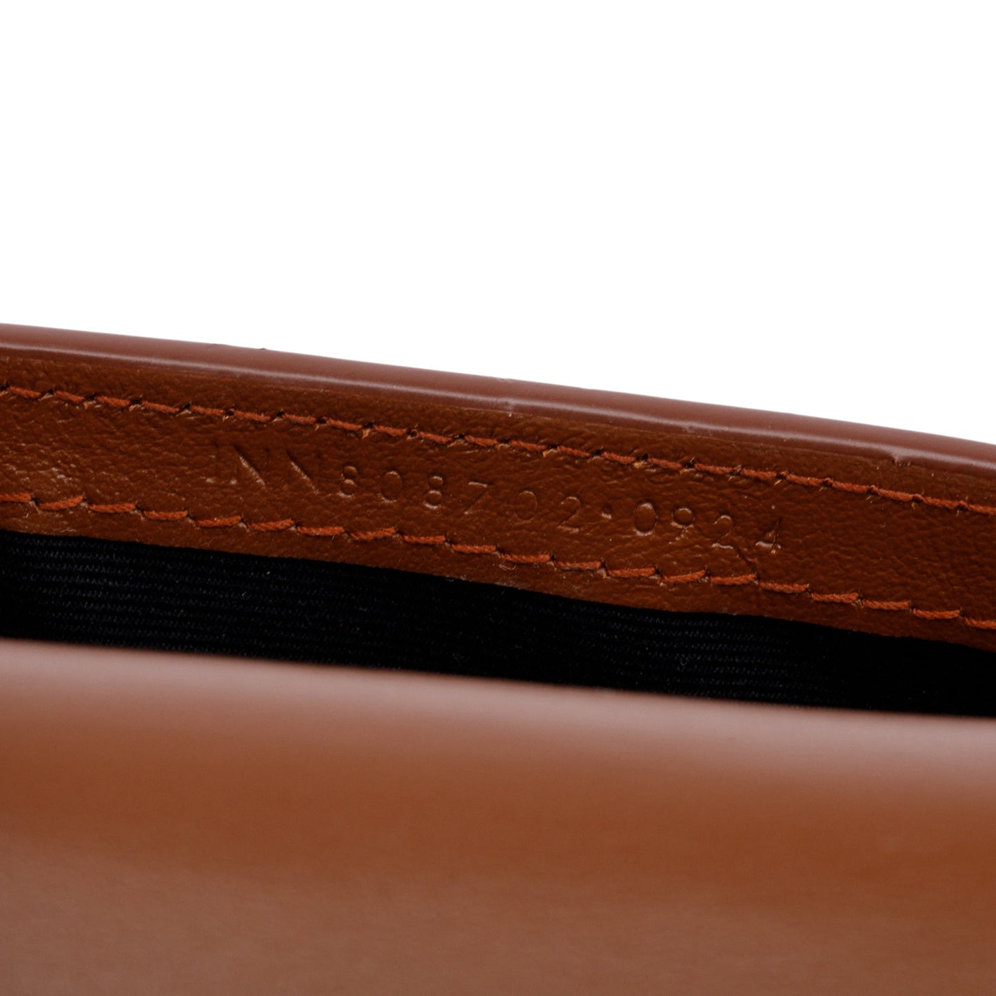 Saint Laurent 2024 Brown Patent Leather Cassandre Phone Holder