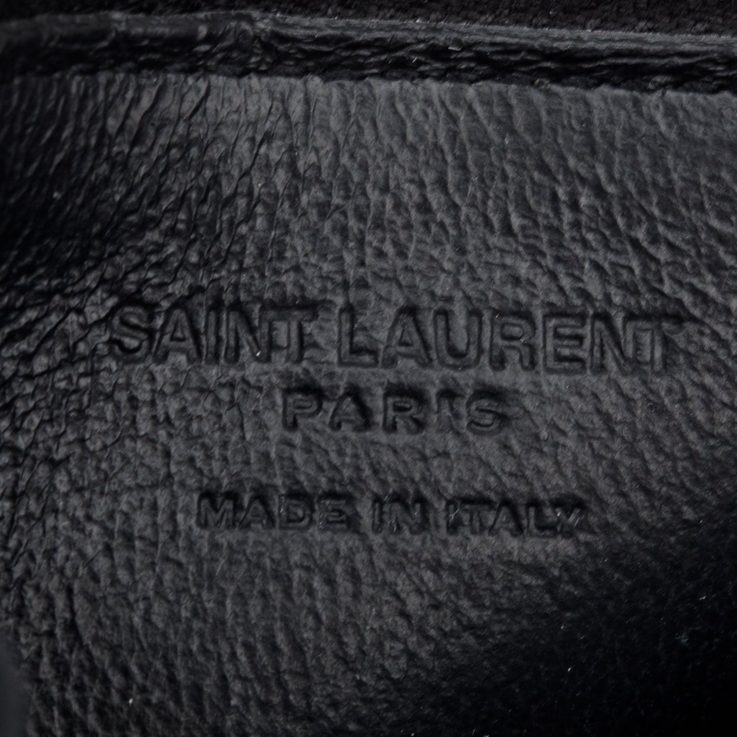 Saint Laurent Black Grain De Poudre Paris Fragments Zipped Card Case