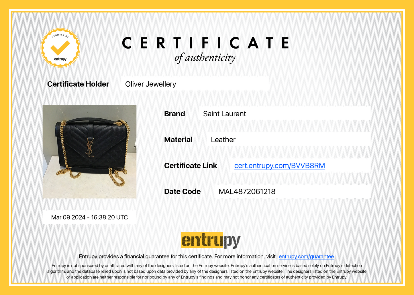 Saint Laurent Black Grained De Poudre Medium Envelope Shoulder Bag