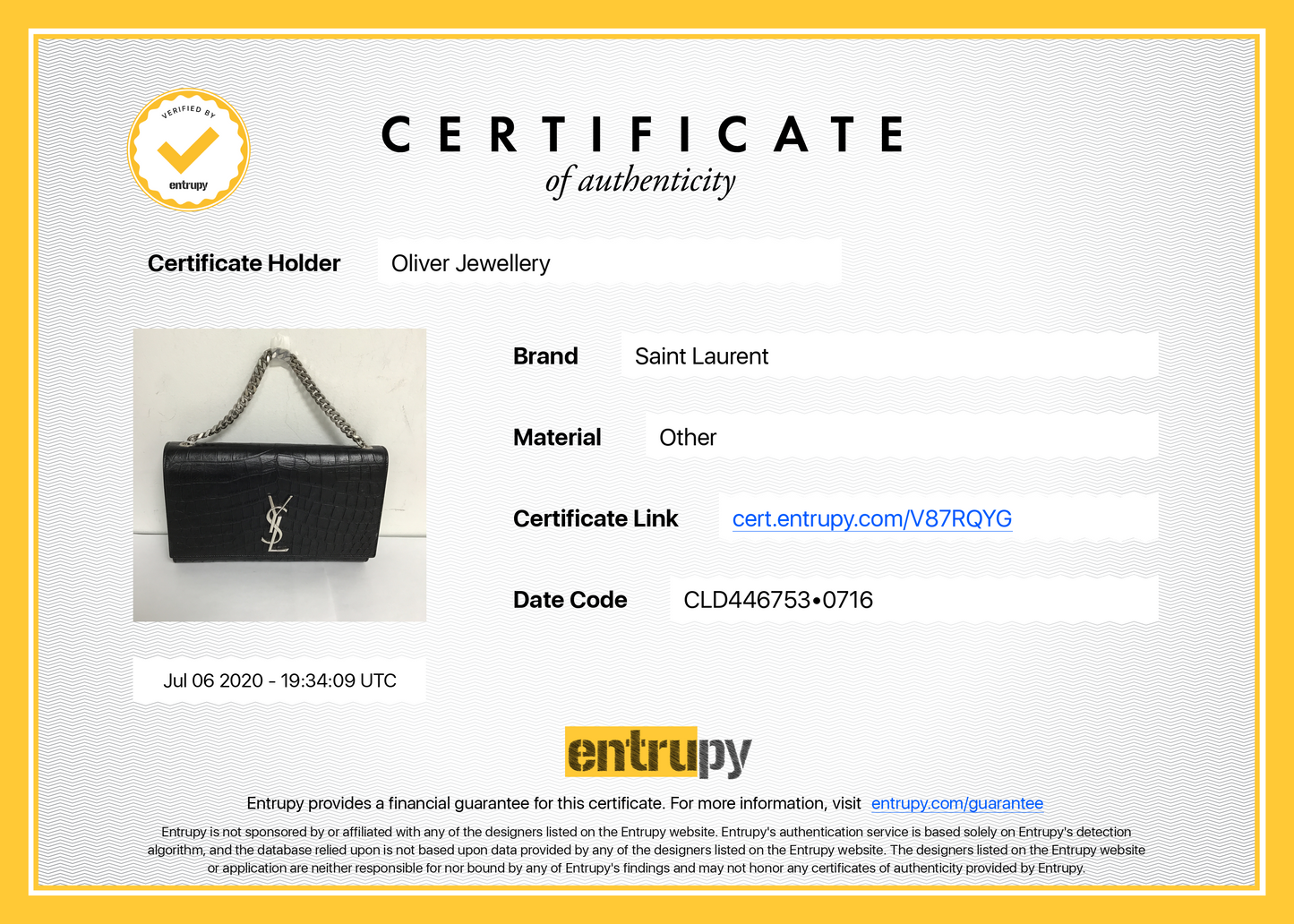 Saint Laurent Black Medium Croc Embossed Classic Kate Double Handle Satchel